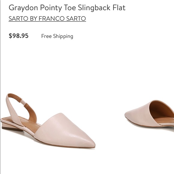 graydon pointy toe slingback flat